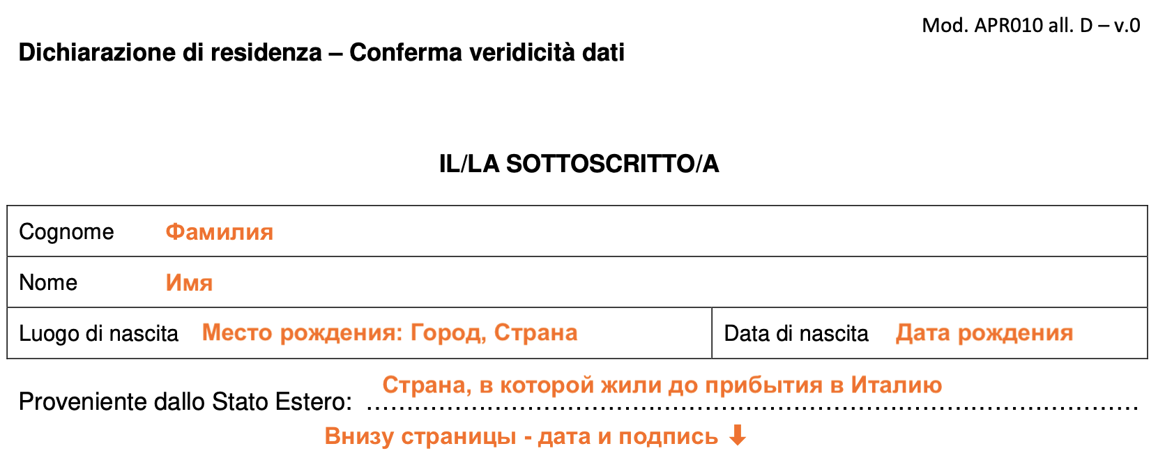 Заполнение декларации